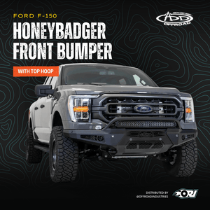Addictive Desert Designs 2021 - 2024 FORD F - 150 HONEYBADGER FRONT BUMPER W/ TOP HOOP - Offroad Industries