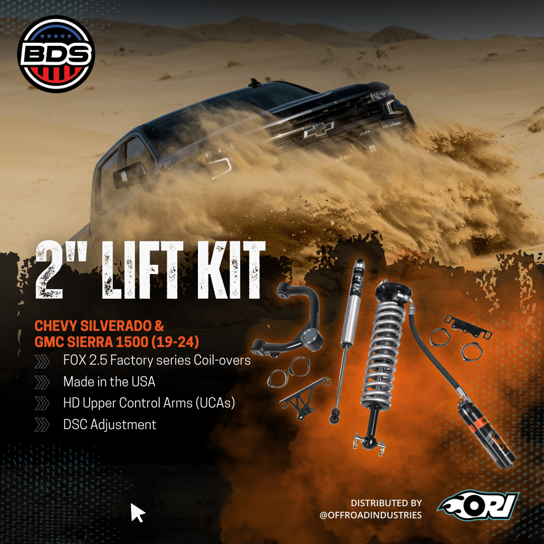 BDS 2 Inch Lift Kit | FOX 2.5 Coil - Over | Chevy Silverado Or GMC 1500 (19 - 24) 4WD - Offroad Industries