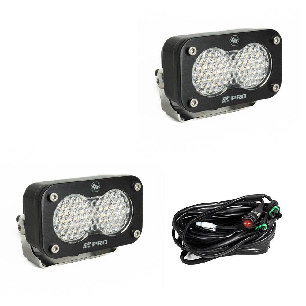 Baja Designs LED Light Pods Work/Scene Pattern Pair S2 Pro Series - Clear Lens