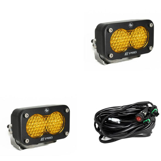 Baja Designs LED Light Pods Work/Scene Pattern Pair S2 Pro Series - Amber Lens