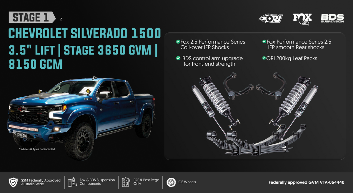Stage 1 Chevrolet Silverado 1500 LTZ, ZR2 Trailboss GVM Upgrade