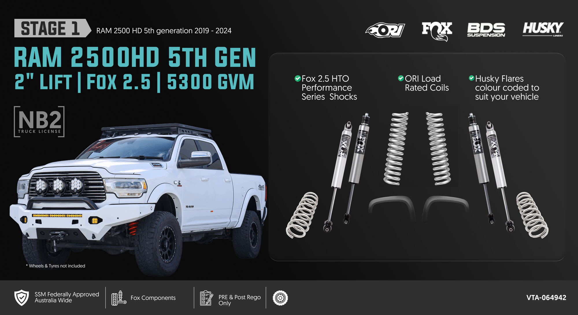 <strong>Stage 1: 2" Lift | Fox 2.5 | 5300 GVM</strong>