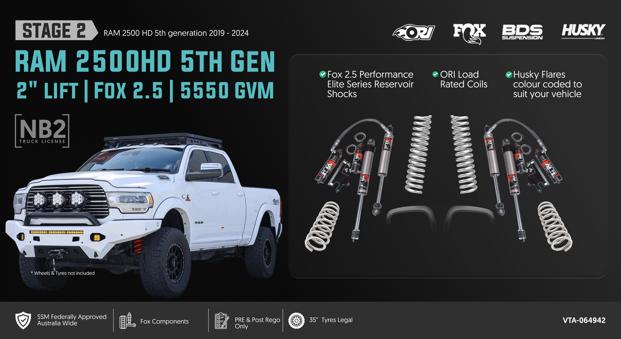 <strong>Stage 2: 2" Lift | Fox 2.5 | 5550 GVM</strong>