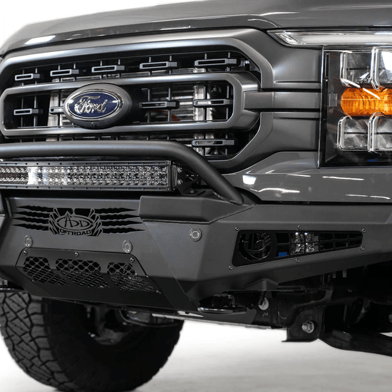 Addictive Desert Designs 2021 - 2024 FORD F - 150 HONEYBADGER FRONT BUMPER W/ TOP HOOP - Offroad Industries