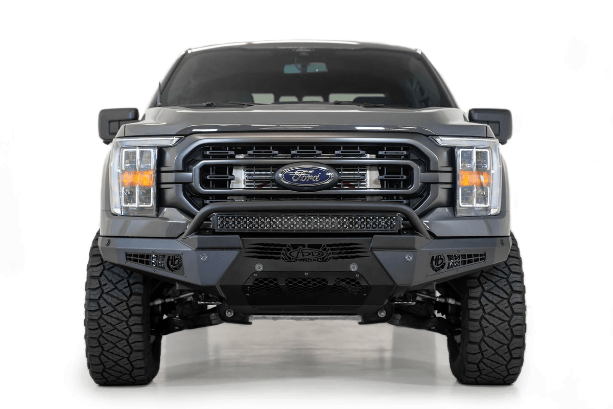 Addictive Desert Designs 2021 - 2024 FORD F - 150 HONEYBADGER FRONT BUMPER W/ TOP HOOP - Offroad Industries