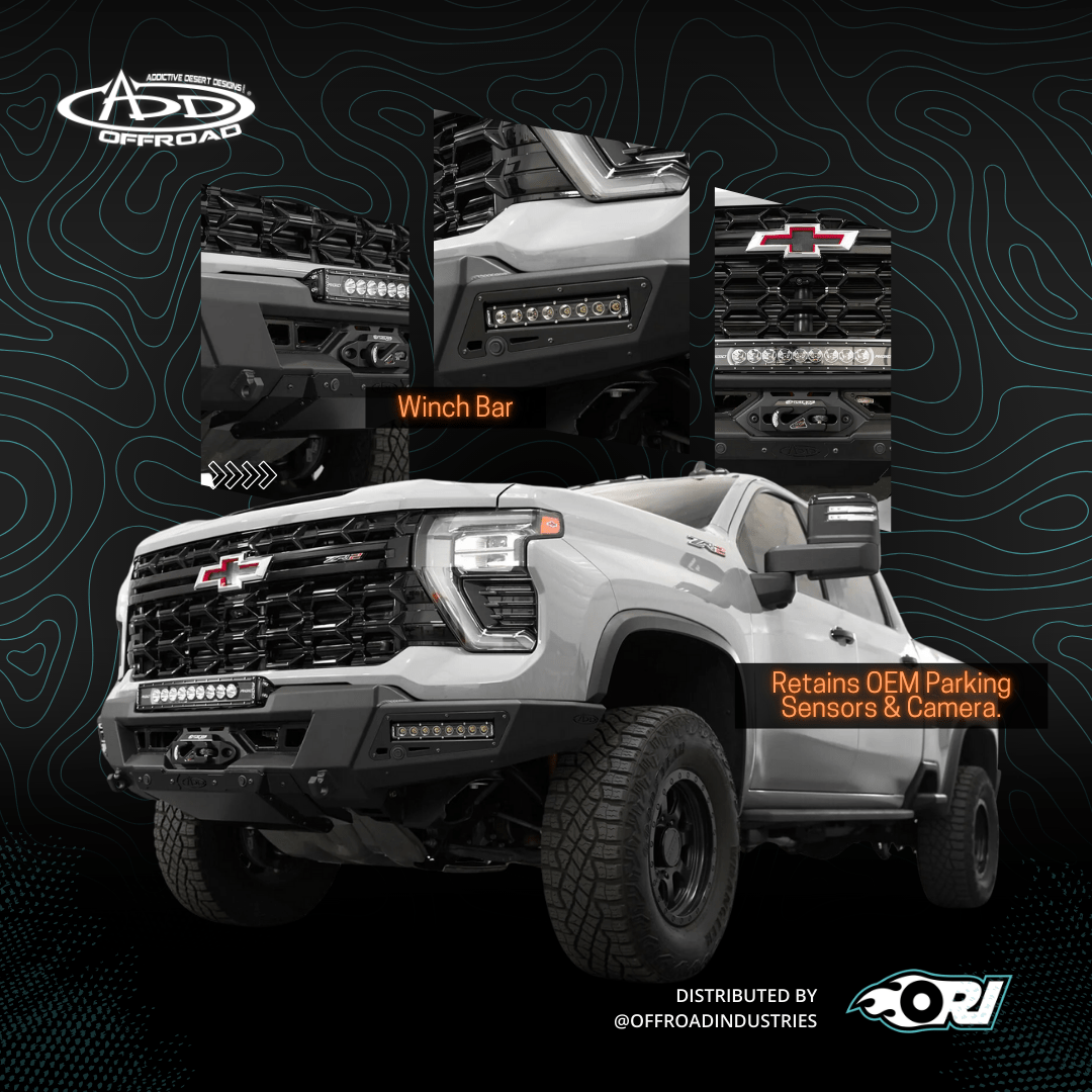 Addoffroad 2024+ Chevy Silverado 2500/3500 Phantom Winch Front Bar - Offroad Industries