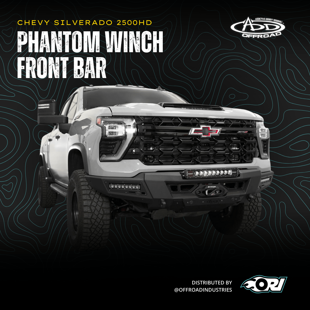 Addoffroad 2024+ Chevy Silverado 2500/3500 Phantom Winch Front Bar - Offroad Industries