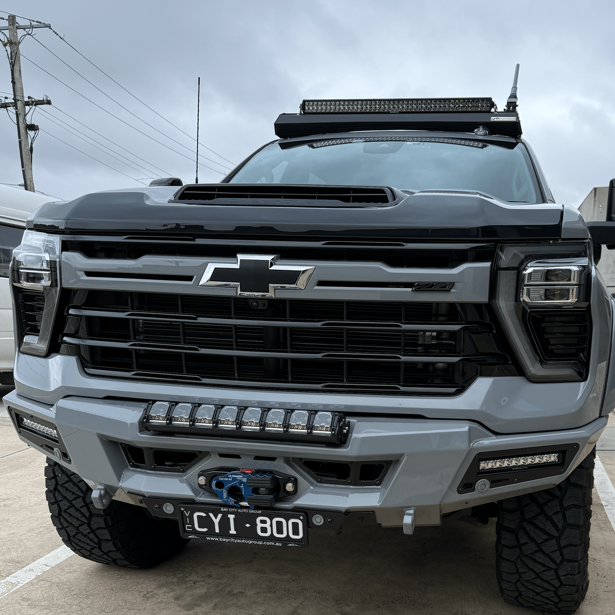 Addoffroad 2024+ Chevy Silverado 2500/3500 Phantom Winch Front Bar - Offroad Industries