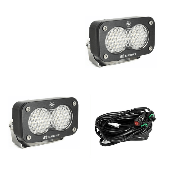 Baja Designs S2 Sport Black LED Auxiliary Light Pod Pair - Universal - Offroad Industries