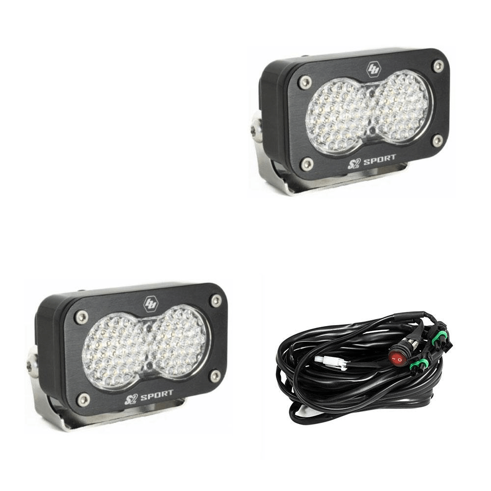 Baja Designs S2 Sport Black LED Auxiliary Light Pod Pair - Universal - Offroad Industries