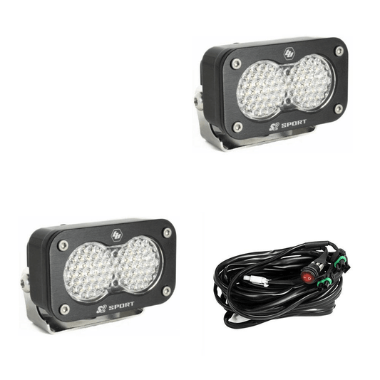 Baja Designs S2 Sport Black LED Auxiliary Light Pod Pair - Universal - Offroad Industries
