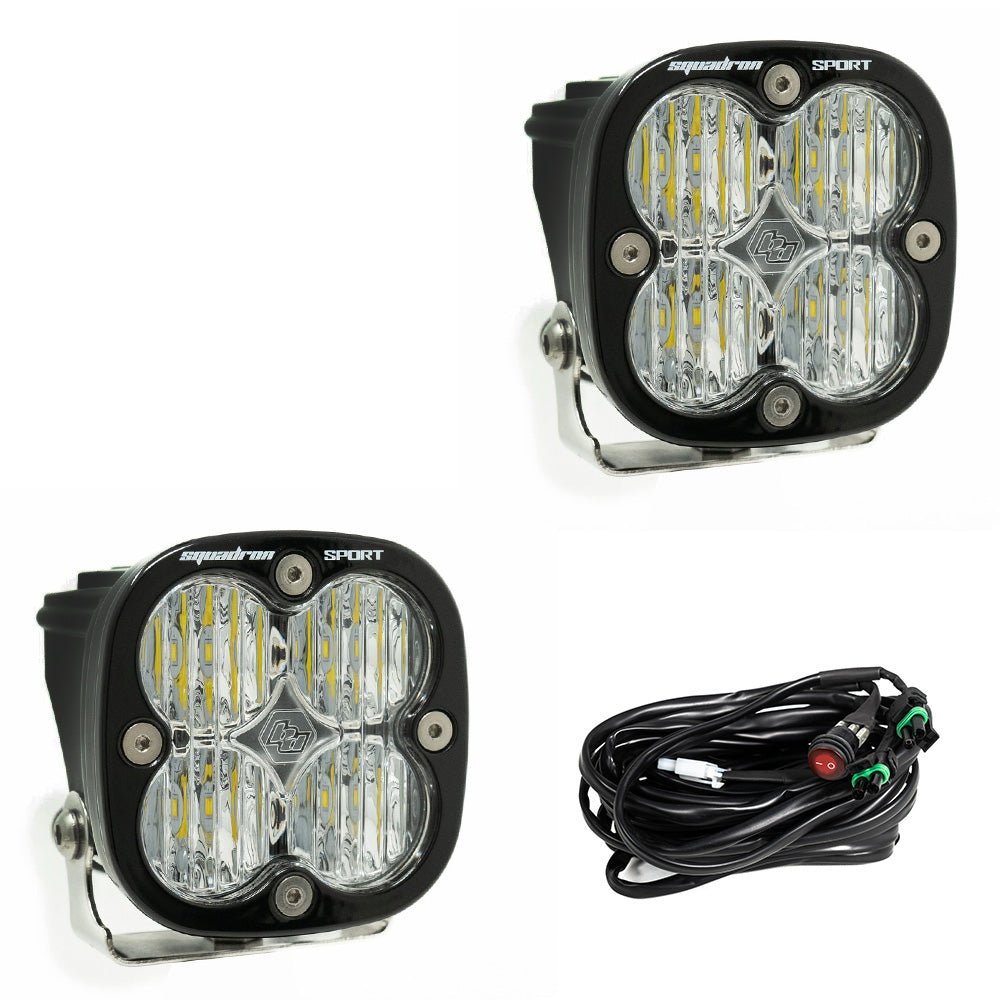 baja Designs Squadron Sport Black LED Auxiliary Light Pod Pair Wide Cornering - Offroad Industries