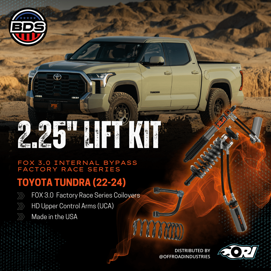 BDS 2.25 Inch Lift Kit | FOX 3.0 Internal Bypass Factory Race Series | Toyota Tundra (22 - 24) - Offroad Industries