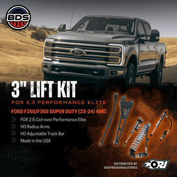BDS 3 Inch Lift Kit W/ Radius Arm | FOX 2.5 Coil - Over Performance Elite | Ford F250/F350 Super Duty (23 - 24) 4WD - Offroad Industries