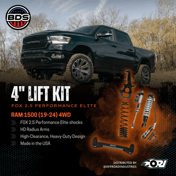 BDS 4 Inch Lift Kit | FOX 2.5 Performance Elite Coil - Over | Ram 1500 (19 - 24) 4WD - Offroad Industries