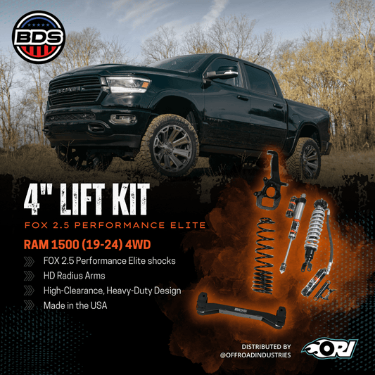 BDS 4 Inch Lift Kit | FOX 2.5 Performance Elite Coil - Over | Ram 1500 (19 - 24) 4WD - Offroad Industries