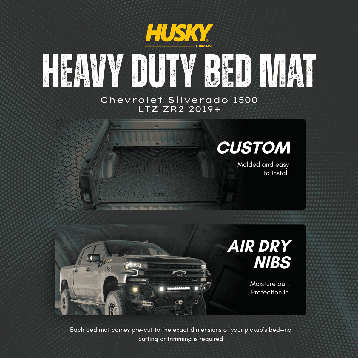Husky Heavy Duty Bed Mat Chevrolet Silverado 1500 LTZ ZR2 2019+ - Offroad Industries