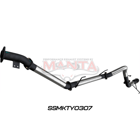Manta TOYOTA LANDCRUISER 300 SERIES V6 3IN DPF BACK WITHOUT MUFFLERS, BLACK 4IN TIP - Offroad Industries
