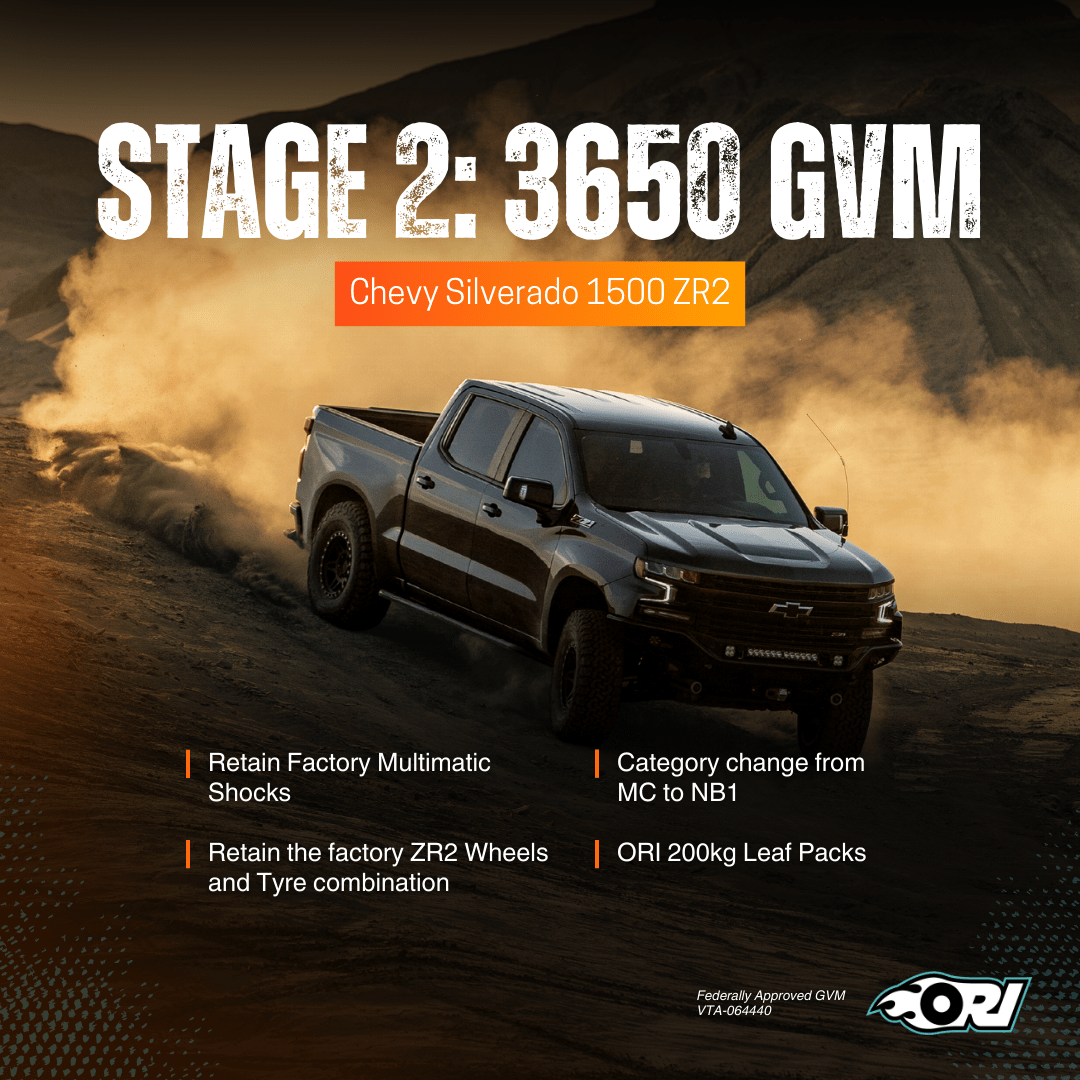 ORI Stage 2 GVM Upgrade Chevrolet Silverado ZR2 - 3650GVM - Offroad Industries