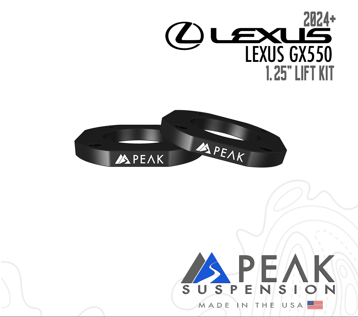 Peak 2024+ Lexus GX550 1.25″ Lift Kit - Offroad Industries