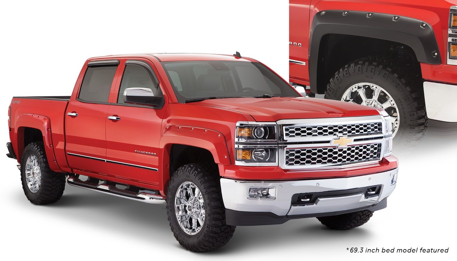 Bushwacker Flares Silverado 2500 3500 Pocket Bolt Style 2015 - 2019 - Offroad Industries